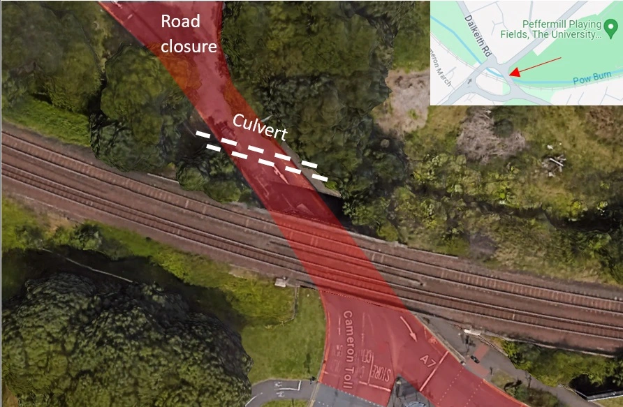 Briefing – Collapsed culvert at Cameron Toll