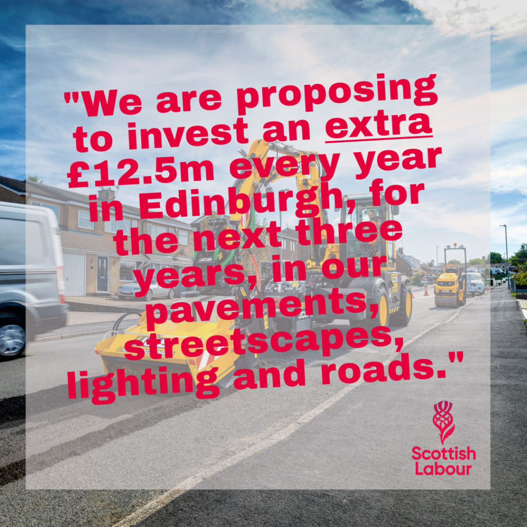 A short note on Road and Footpath Maintenance –  Budget 2024/25 for City of Edinburgh Council.
